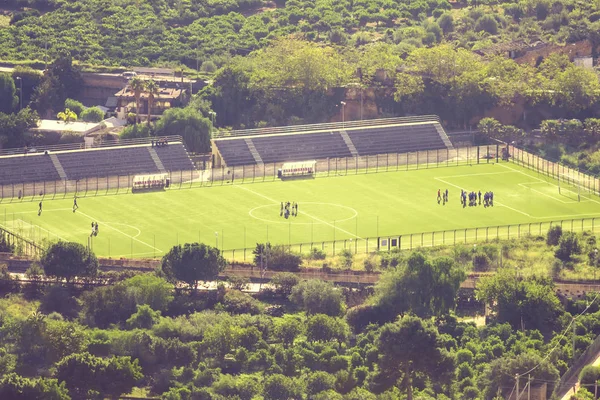サッカー競技場の平面図 — ストック写真