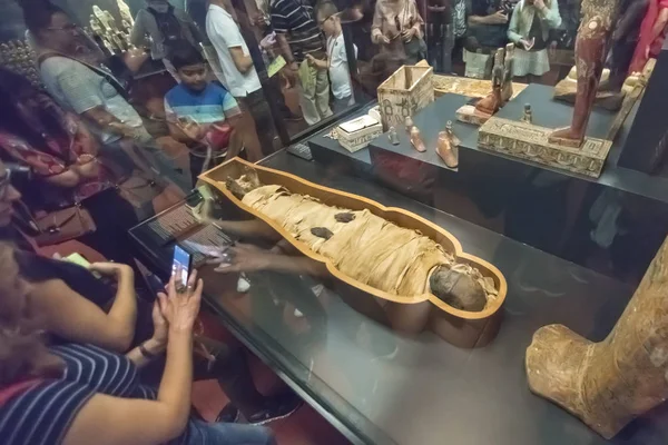 Vatikán Róma Olaszország 2017 Október Turisták Hogy Fénykép Múmiák Múzeum — Stock Fotó