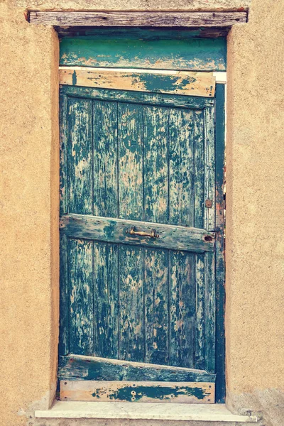 Vecchia Porta Blu Legno — Foto Stock