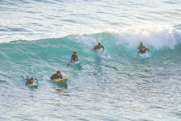 Bogliasco Itálie Října 2017 Skupina Surfařů Oceánu — Stock fotografie