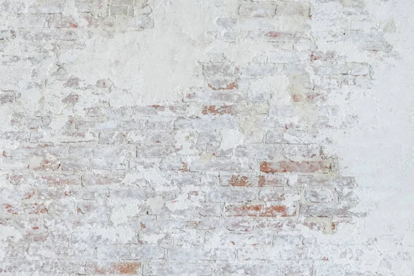 Коричневий Цегляна Стіна Через Білий Штукатурка Фон Текстури — стокове фото
