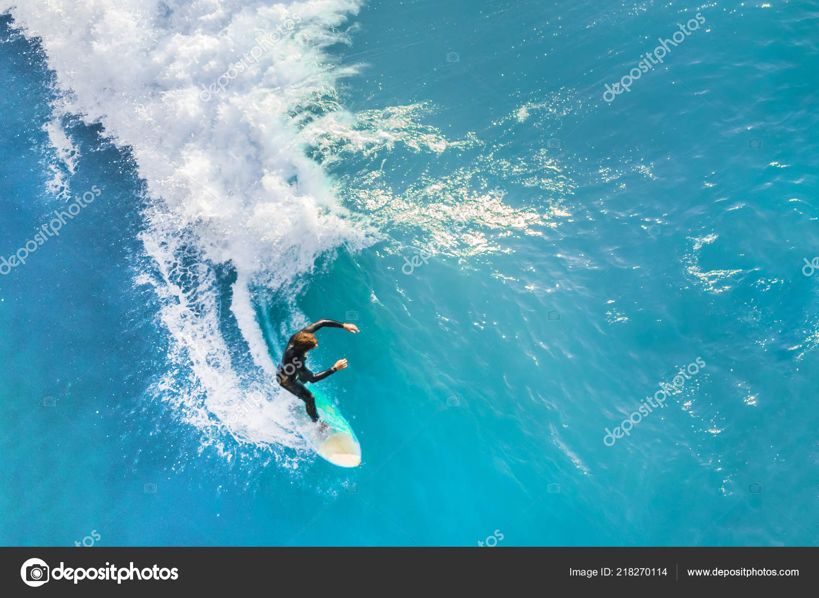 Surfer Ocean Top View — Stock Photo © watman #218270114