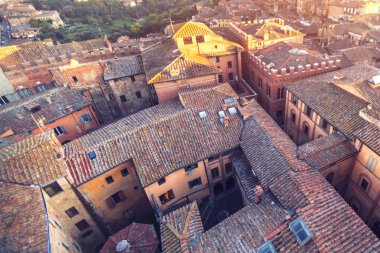 Çatı üstleri Siena, Toskana, İtalya