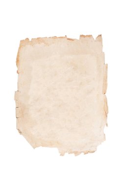 Beyaz bir arka plan eski kahverengi sayfa. Beyaz izole