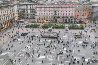 Milan, İtalya, 10 Kasım 2017: Şehir Meydanı, İtalya'nın üstten görünüm
