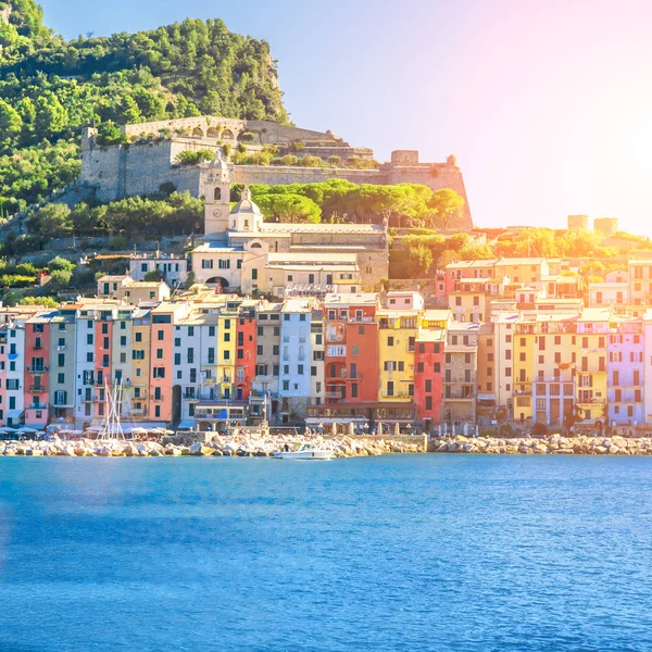 Vista Ciudad Portovenere Desde Mar Italia — Foto de Stock