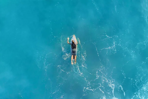 Surfer Ocean Top View — Stock Photo, Image
