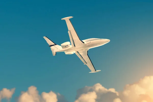 Repülőgép Repül Felhők Felett — Stock Fotó