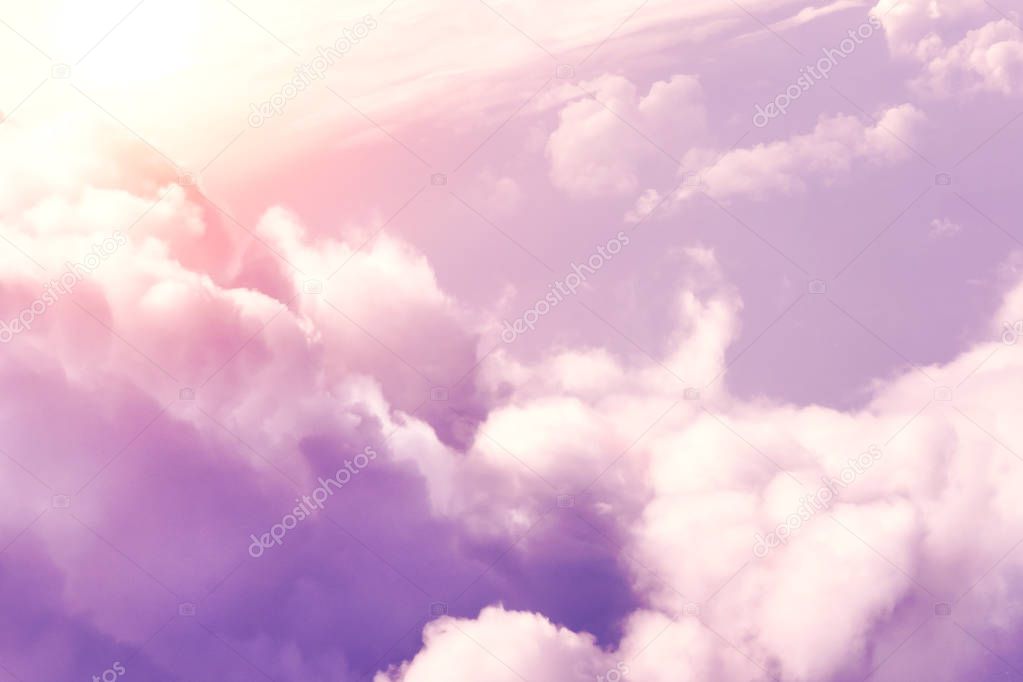 Fluffy pink clouds, background