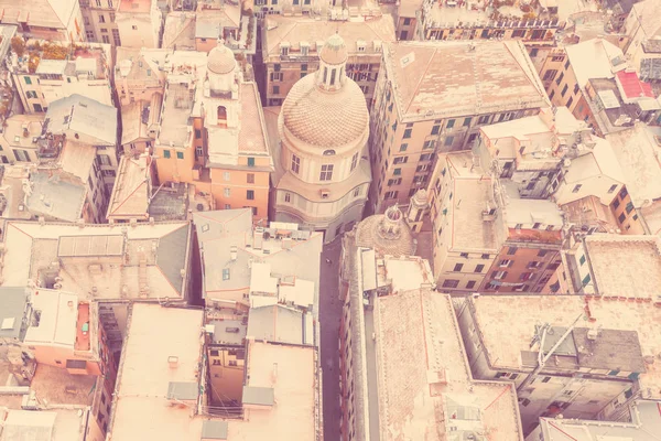 Vista Superior Dos Telhados Antiga Cidade Europeia Tonificado — Fotografia de Stock