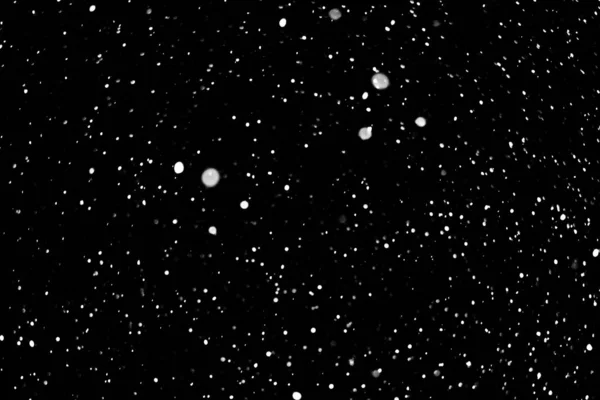 Snow Blizzard Black Background Isolated — Stock Photo, Image