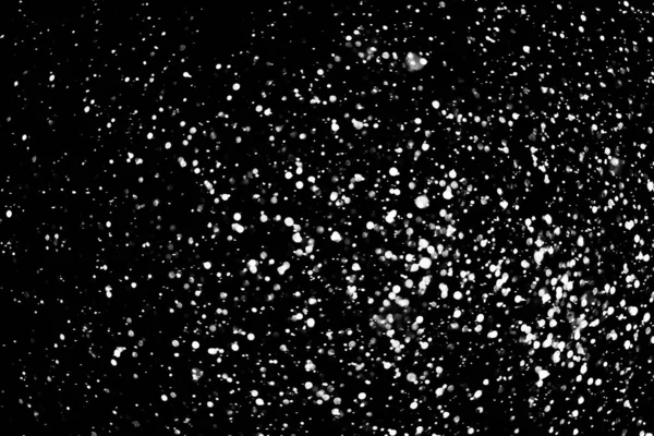 Νιφάδες Χιονιού Πάνω Μαύρο Φόντο Απομονωμένη — Φωτογραφία Αρχείου