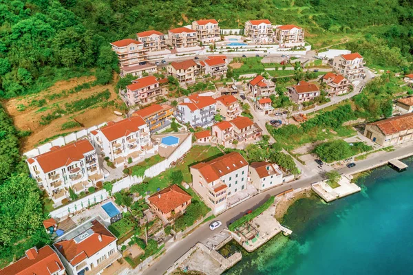 Houses Yakınındaki Deniz Üstten Görünüm — Stok fotoğraf