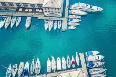 Cenova, İtalya Marina üstten görünüm