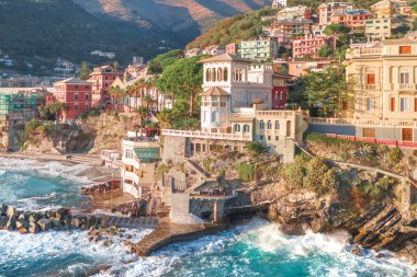 Bogliasco doğal görünümünü. Liguria, Genova bölge, İtalyan Rivierası