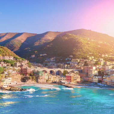 Bogliasco - balıkçı köyü Ligurya Rivierası'nın doğal görünümünü