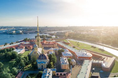 Peter ve Paul Fortress, St. Petersburg güneş drone üzerinden görüntülemek