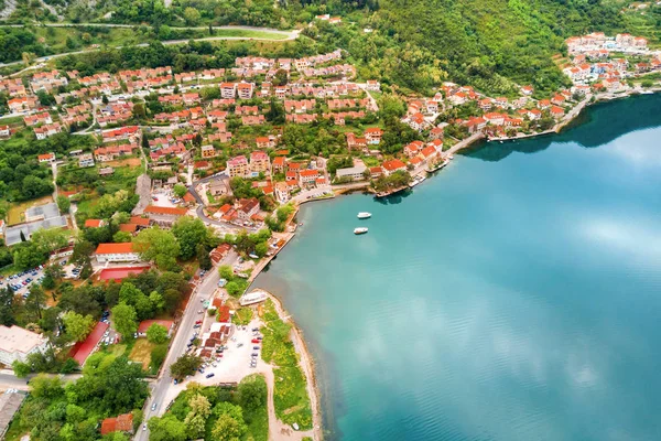 Vista Aérea Cidade Perto Mar — Fotografia de Stock