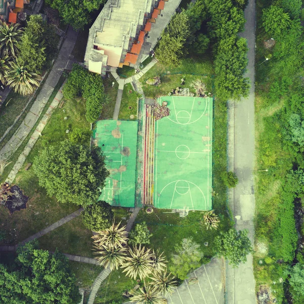 Top View Old Basketball Court — Stock Photo, Image