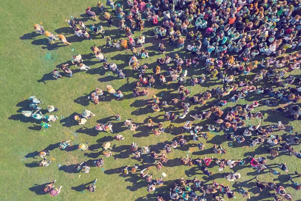 Vista Desde Dron Del Festival Colores Pintura Navideña —  Fotos de Stock