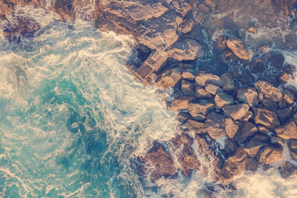 Vista Dall Alto Della Costa Rocciosa Del Mare — Foto Stock