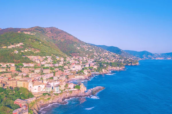 Vista Panorámica Del Bogliasco Verano Con Hermoso Mar Liguria Región — Foto de Stock