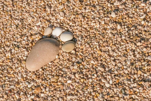 Footprint Stones Sand — Stock Photo, Image