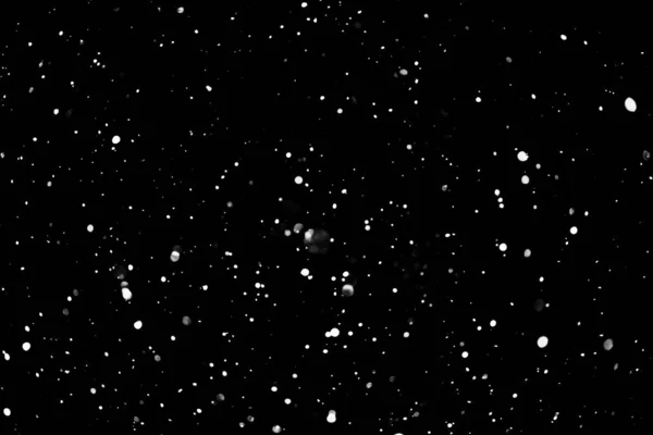 Des Flocons Neige Sur Fond Noir Isolé — Photo