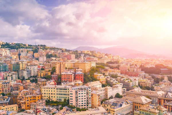 Veduta Panoramica Della Vecchia Città Europea Genova Italia — Foto Stock