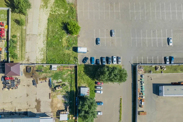 汽车停车场的顶部视图 — 图库照片