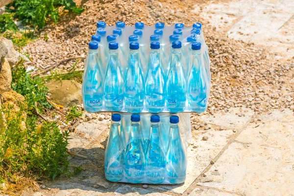 Tivat Montenegro May 2017 Bottles Water Package — Stock Photo, Image