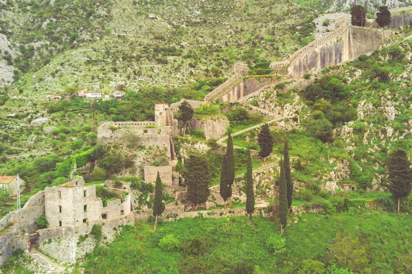 Edifícios Pedra Antigos Nas Montanhas Vista Superior — Fotografia de Stock