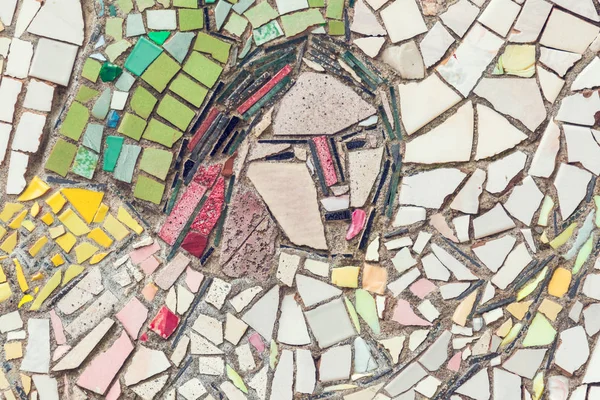 Détail Belle Mosaïque Abstraite Céramique Avec Image Visage Femme — Photo