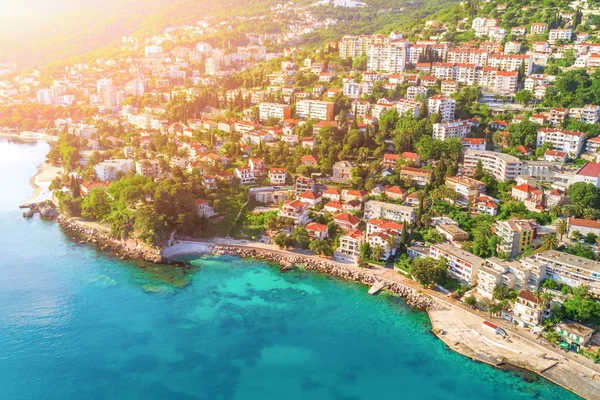 Hermosa Vista Ciudad Junto Mar Bajo Sol — Foto de Stock