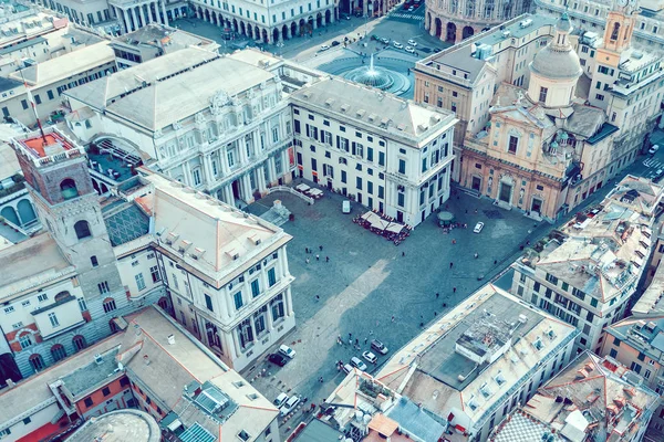 Üstten Görünüm Şehir Meydanı Genoa Talya — Stok fotoğraf