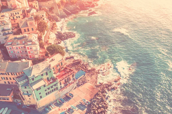 Vista Panoramica Sulla Costa Bogliasco Alla Luce Del Sole Riviera — Foto Stock