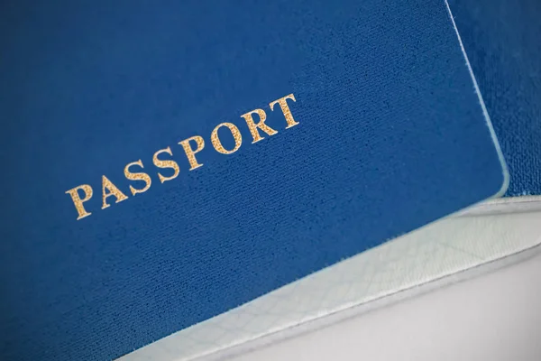 Pasaporte Azul Primer Plano —  Fotos de Stock