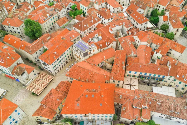 Bovenaanzicht Van Een Oude Europese Stad Met Tegel Daken Van — Stockfoto