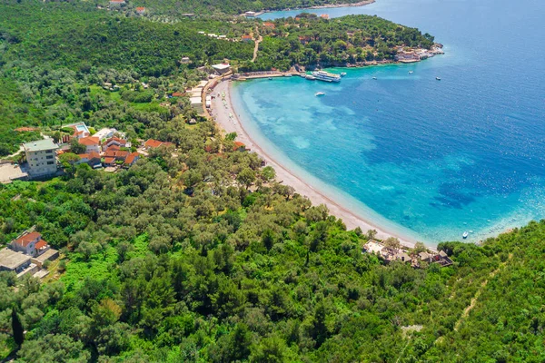 Vista Dall Alto Della Città Vecchia Località Montagna Sulla Riva — Foto Stock