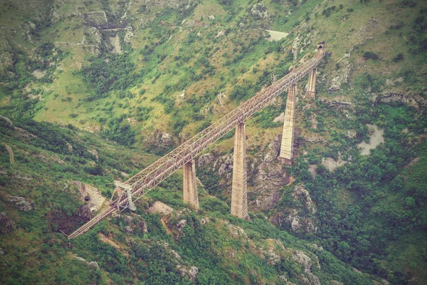 Top View Railroad Bridge Mountains — Stock Photo, Image