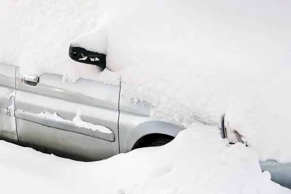 Parked Car Covered Snow — Stock Photo, Image