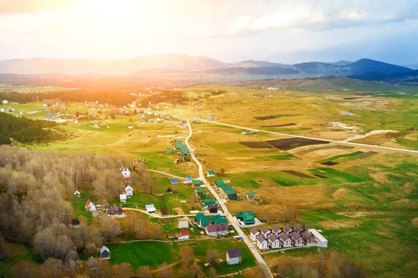 Ovanifrån Bergsdal Solljuset — Stockfoto