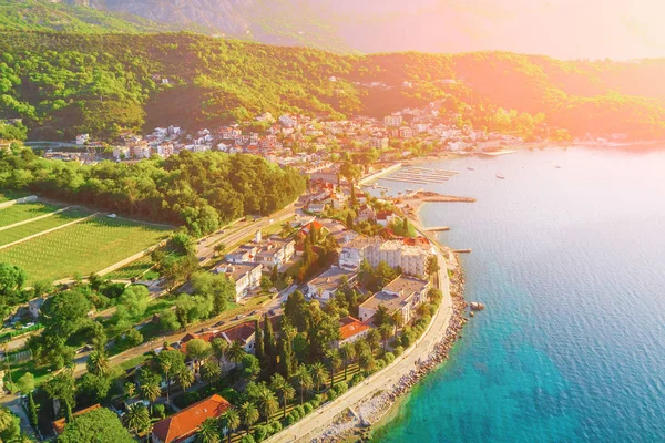 Vista Magnífica Antiga Cidade Europeia Baía Mar Luz Sol Vista — Fotografia de Stock