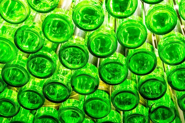 Groene Glazen Flessen Achtergrond — Stockfoto