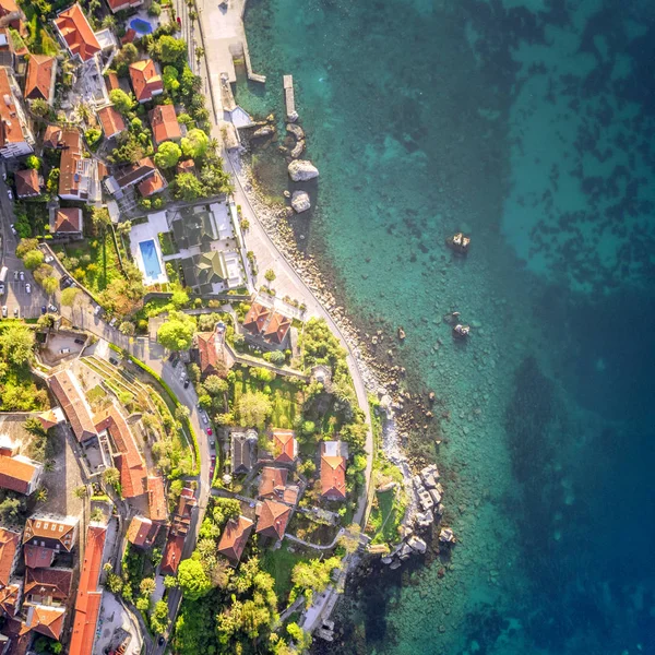 Vista Superior Una Hermosa Ciudad Cerca Del Mar —  Fotos de Stock