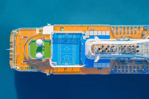 Sportvelden Aan Boord Van Cruiseschip Bovenaanzicht — Stockfoto