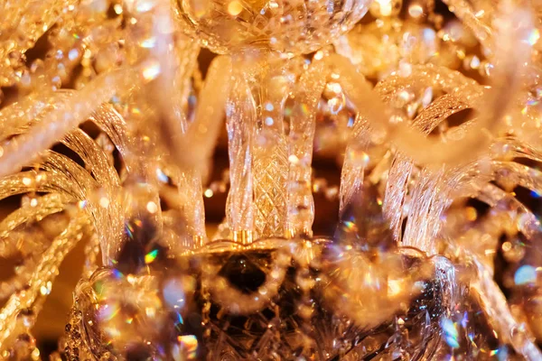 Hermosa Lámpara Araña Cristal Primer Plano —  Fotos de Stock