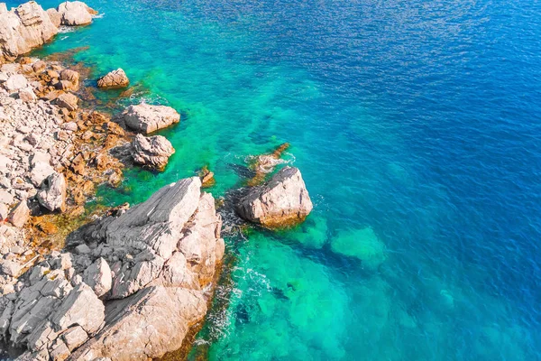 Vue Dessus Des Falaises Mer Bleue — Photo