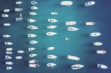 Üstten görünüm yat Marina