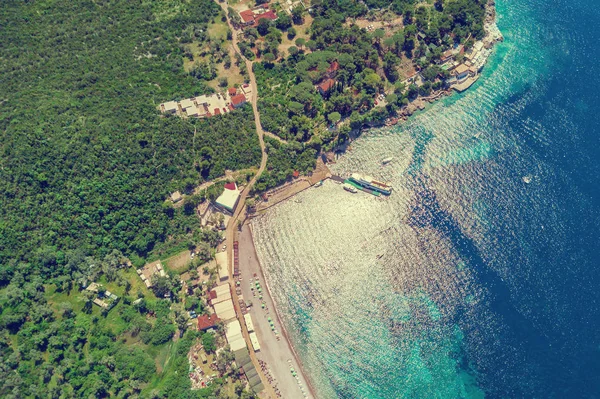 Top View Beach Old Resort Town Sea Toned — Stock Photo, Image